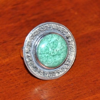 СРЕБЪРЕН ПРЪСТЕН С АВАНТЮРИН